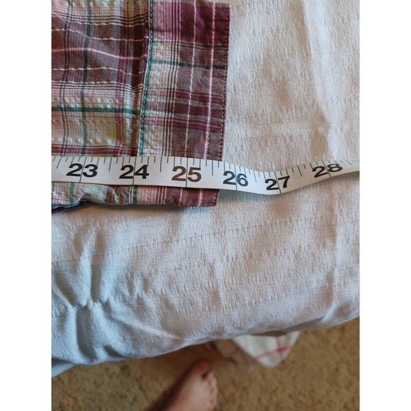 Twenty X Women's  L/S Pearl Snap Pink/Purple Plaid Blouse.  Blue piping. L. - Picture 8 of 9